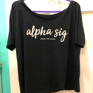 Off the shoulder Alpha Sigma Alpha Sorority Shirt